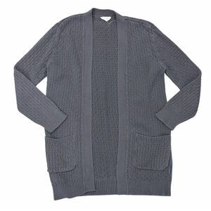 Pact Gray Knit Long Open Cardigan